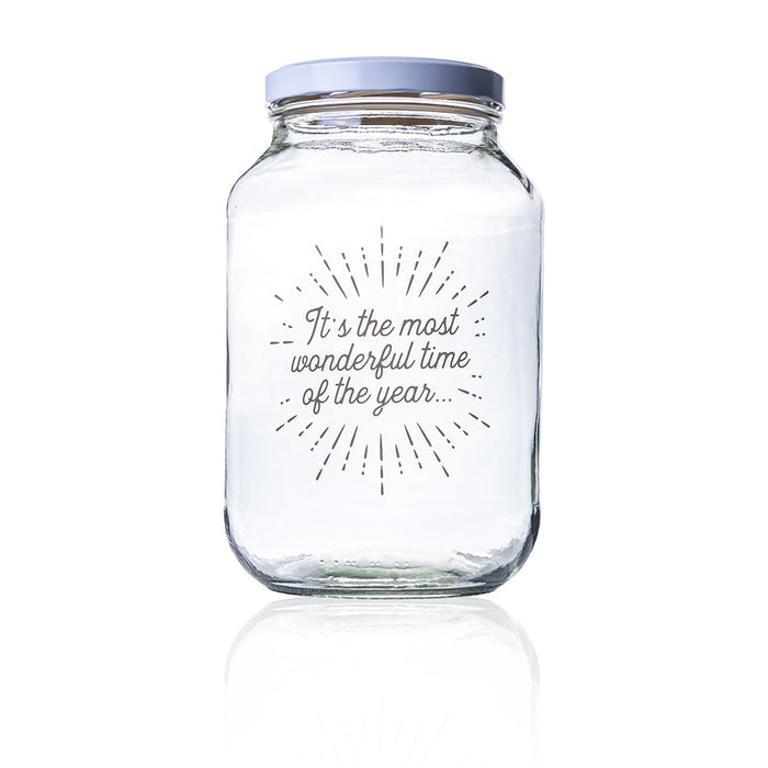 Consol Glass Festive Catering Jar 3L