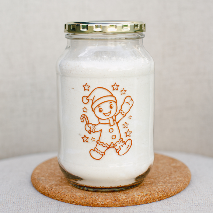 Consol Glass Festive Gingerbread Jar 1000ml (1L) with lid
