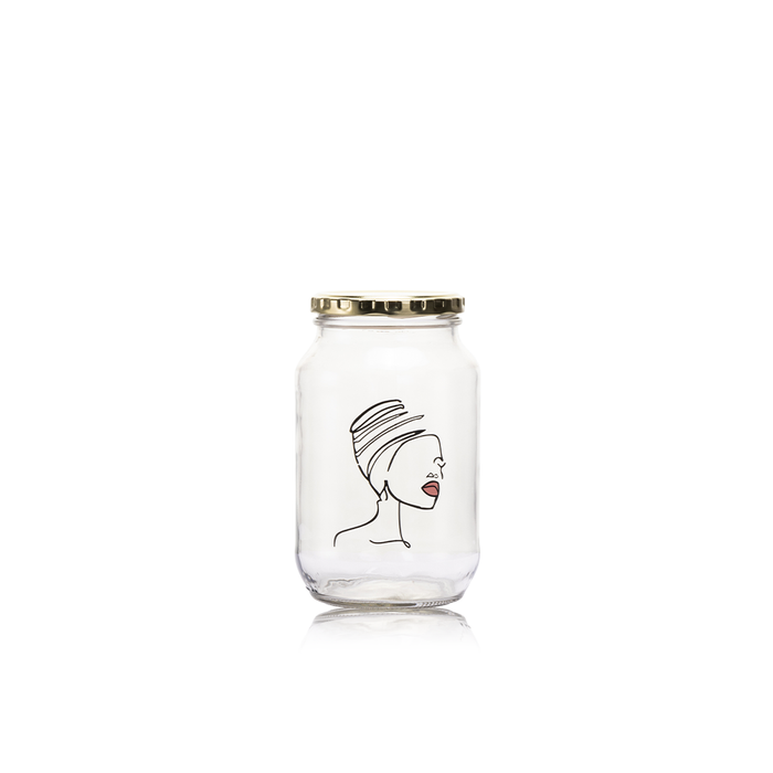 Consol Glass She 1000ml (1L) with Gold Lid