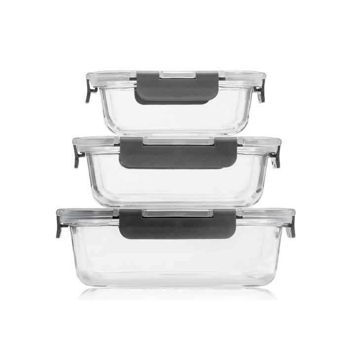 Consol Glass Madrid Rectangular Storage Container 1000ml (1L)