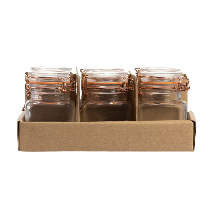 Square Bottle & Rose Gold Clip Top 100ml 6 Pack