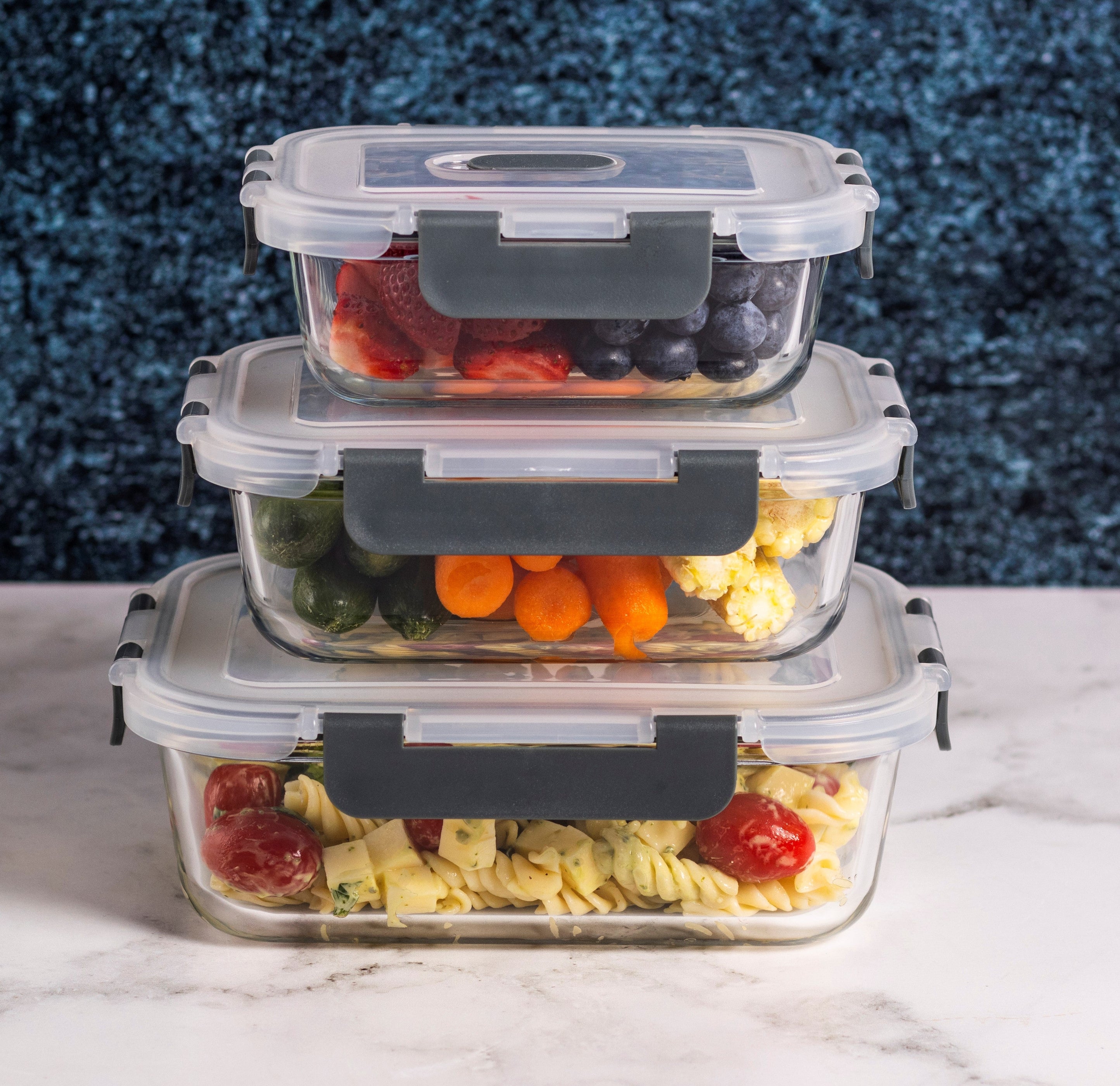 Consol Glass Madrid Rectangular Storage Container 370ml With Clip On V ...