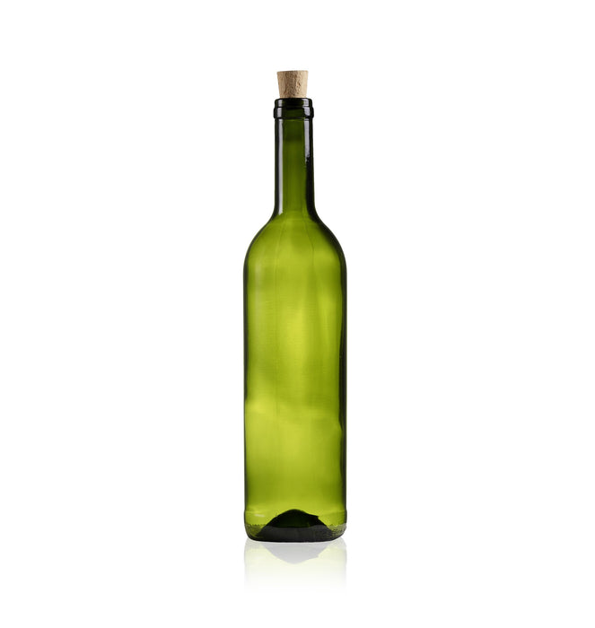 Consol Glass Feather Wine Bottle 30CM 750ml With RL8 Cork Lid