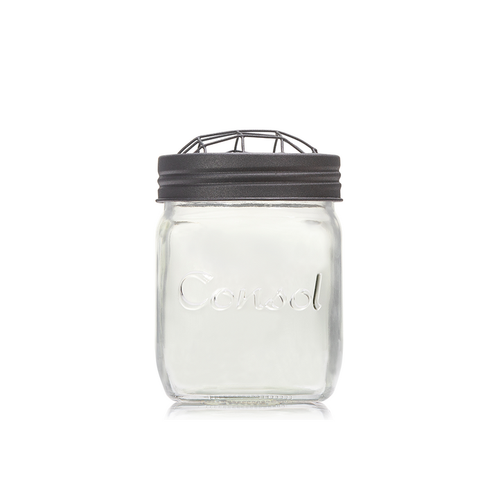 Consol Glass Preserve Jar 500ml with Charcoal Mesh Lid