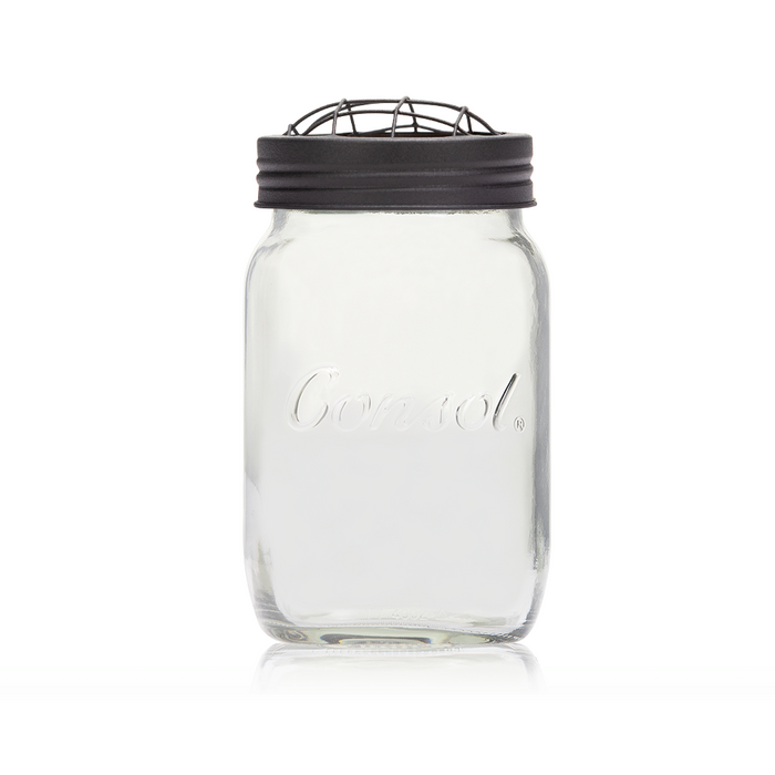 Consol Glass Preserve Jar 1000ml (1L) with Charcoal Mesh Lid