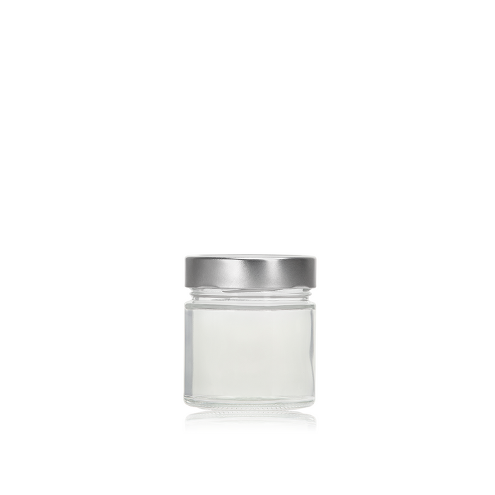 Vaso Ergo Glass Jar 212ml with Silver Lid