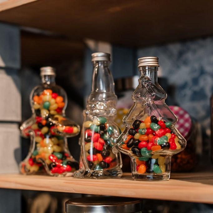 Gingerbread man Glass Bottle 250ml with Aluminium lid