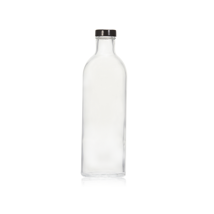 Helium Glass Bottle 700ml with Black Aliminium Lid