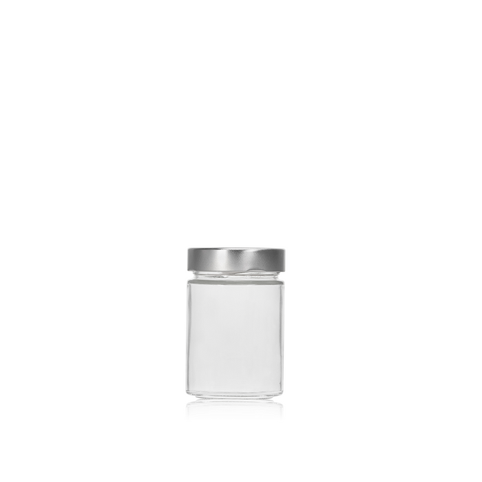 Vaso Ergo Glass Jar 314ml with Silver Lid