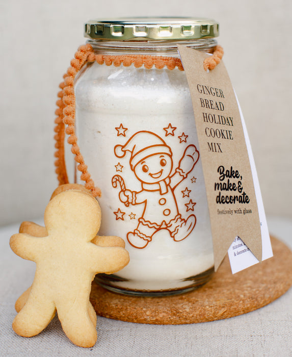 Consol Glass Festive Gingerbread Jar 1000ml (1L) with lid