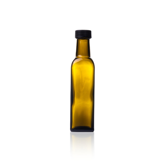 Consol Glass Olive Oil Bottle 250ml Antique with Black Lid