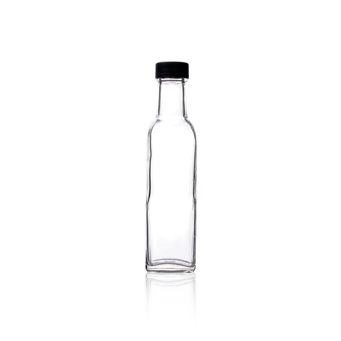 Consol Glass Olive Oil Bottle 250ml Flint with Black Lid