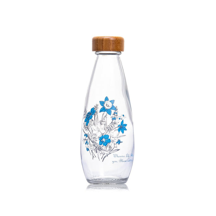 Consol Glass Droplet Flower Sketch Bottle 500ml