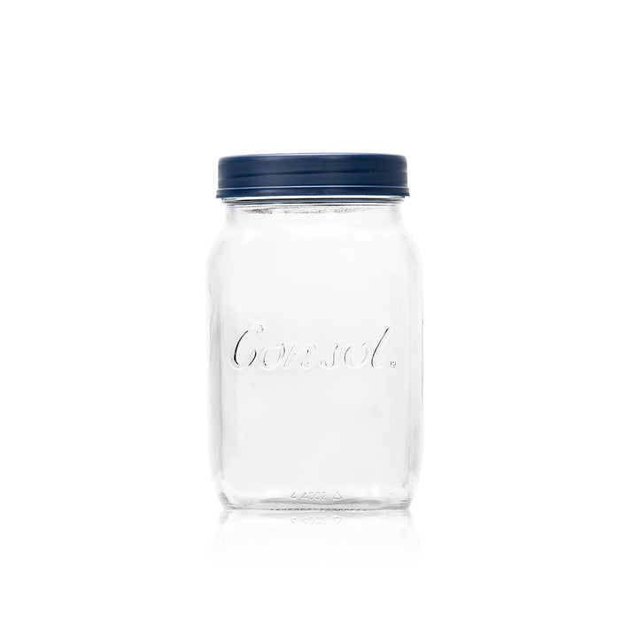 Consol Glass Preserve Jar 1000ml (1L) with Coloured Lid