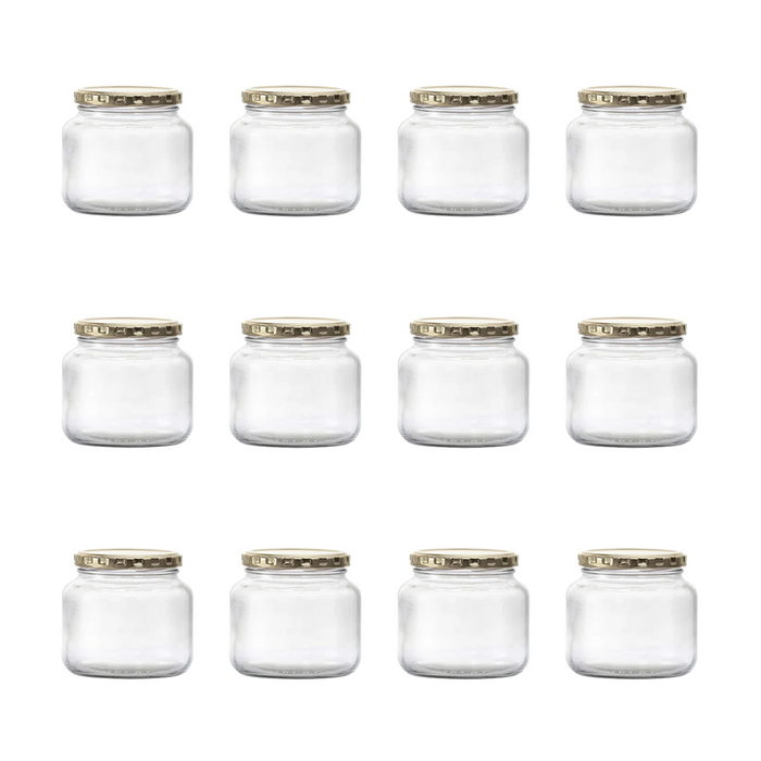 Consol Glass Chutney Jar 500ml with Gold lid (12 Carton Pack)