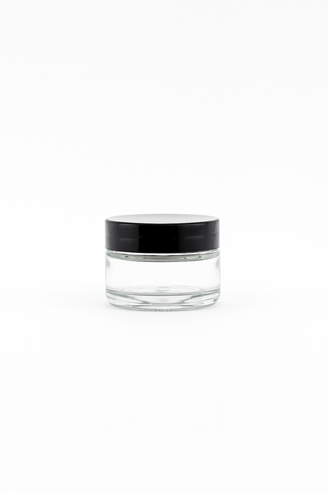 Consol Glass Cosmetic Jar with Black Lid 50ml