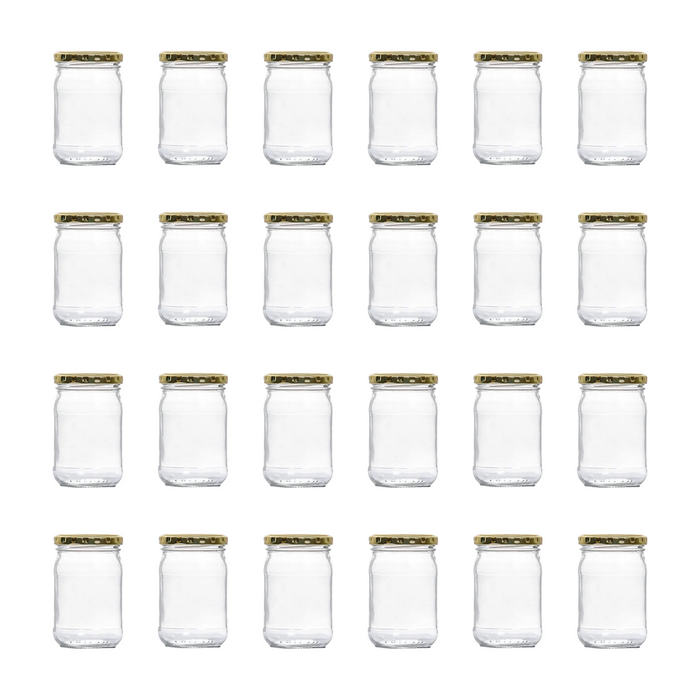 Consol Glass Farrago Jar 250ml with Gold lid (24 Carton Pack)