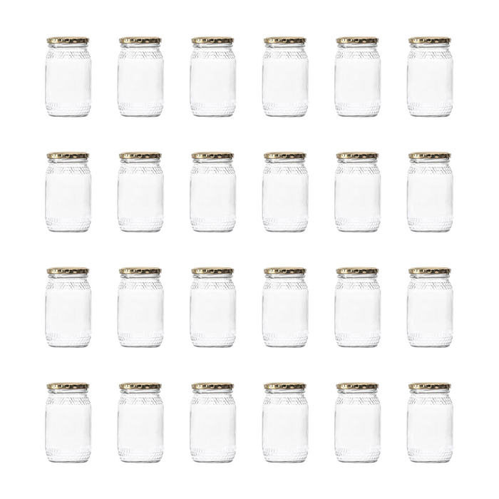 Consol Glass Honey Jar 352ml with Gold lid (24 Carton Pack)