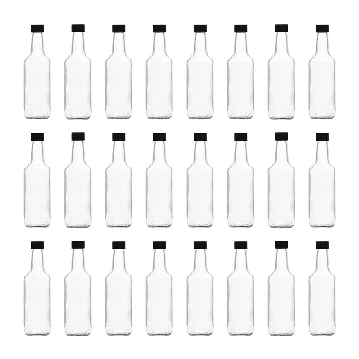 Consol Glass Sauce Bottle 250ml Utility with Black lid (24 Carton Pack)