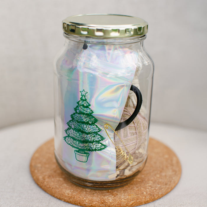Consol Glass Festive Xmastree Jar 1000ml (1L) with lid