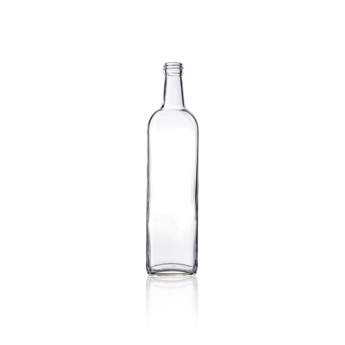 Consol Glass Olive Oil Bottle 1000ml (1L) Flint with Black Lid