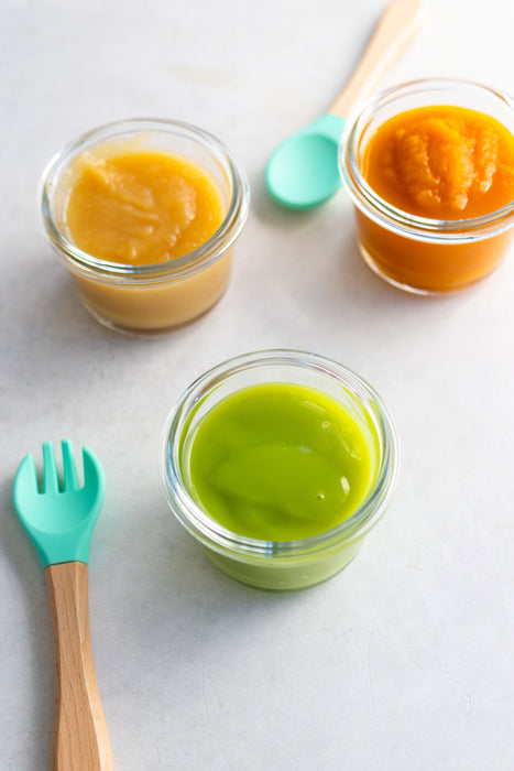 Consol Glass Madrid Round Baby Container 130ml 2 pack