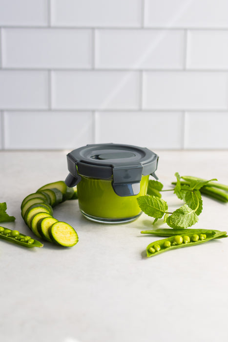 Consol Glass Madrid Round Baby Container 130ml 2 pack