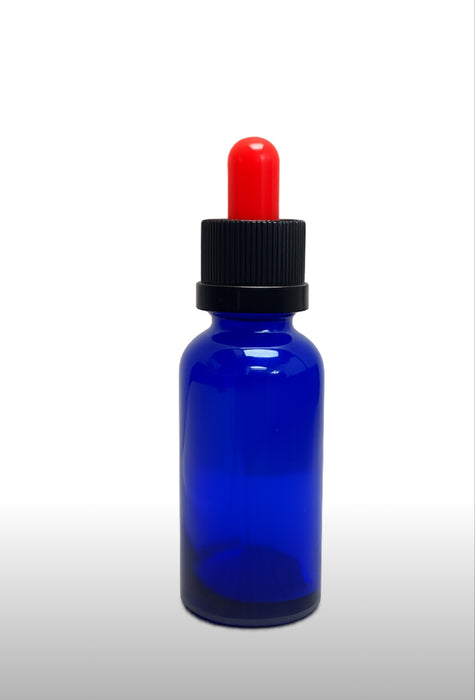 Blue Dropper Bottle 30ml with Red and Black Pipette