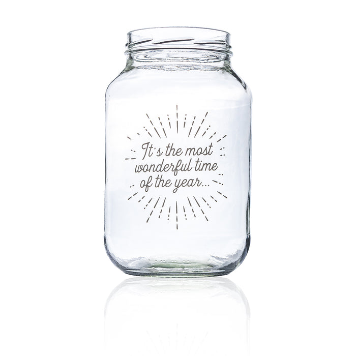 Consol Glass Festive Catering Jar 3L