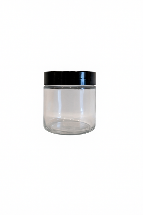 Consol Glass Cosmetic Jar with Black Lid 100ml