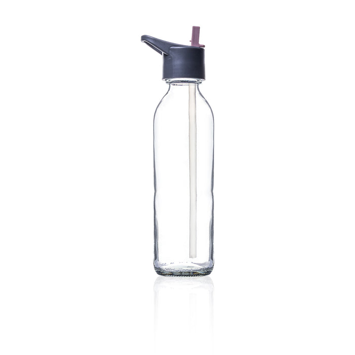 Consol Glass Sleek with Plum Straw Lid 500ml