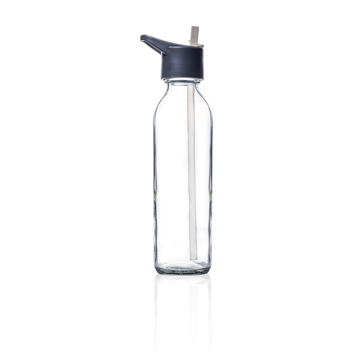 Consol Glass Sleek with Sand Straw Lid 500ml