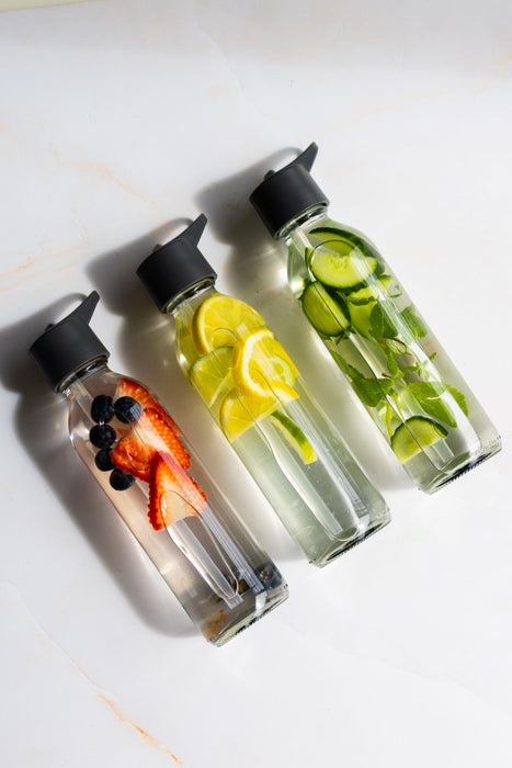 Consol Glass Sleek with Straw Lid 500ml