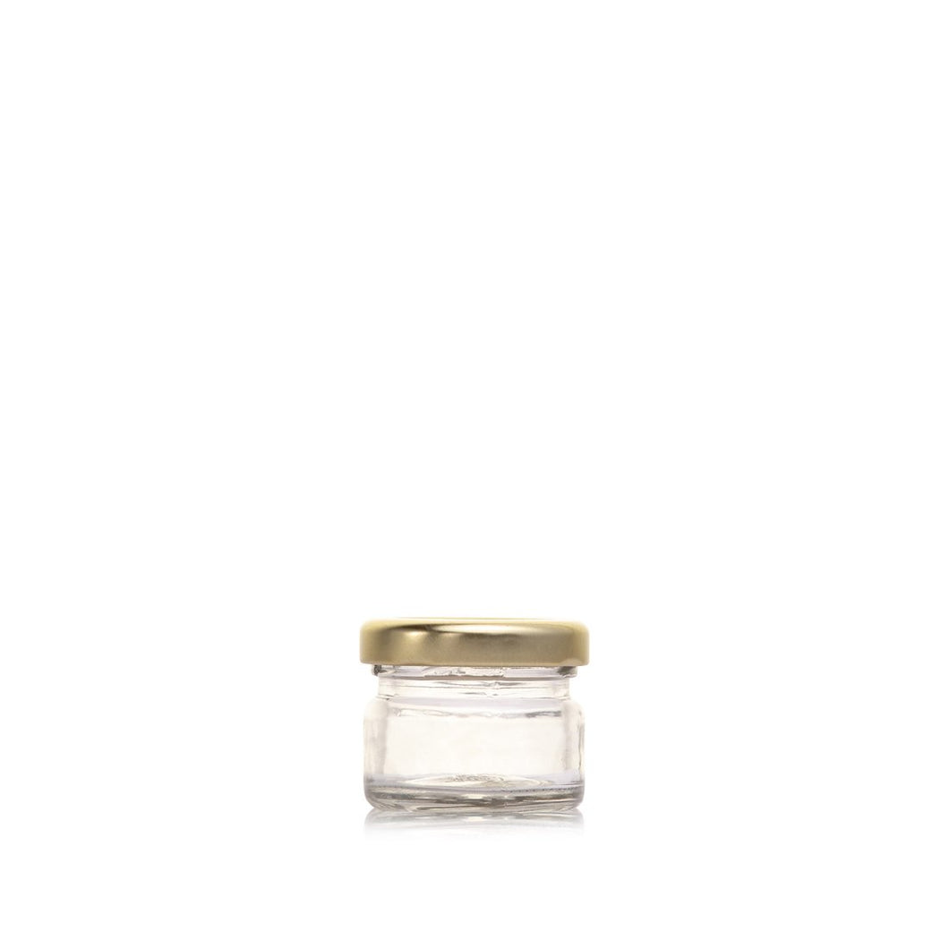 Consol Glass Mini Jar 28ml with Gold lid (48 Carton Pack)