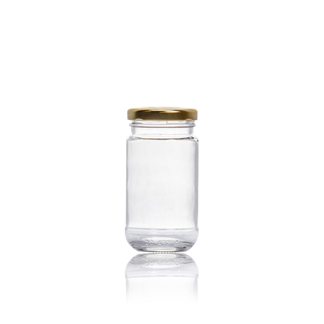 Consol Glass Sheer Jar 125ml with Gold lid (24 Carton Pack)
