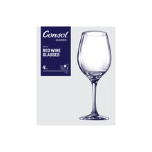 Load image into Gallery viewer, Consol Glass Lyon Red Wine Stemmed 490ml 4 Pack

