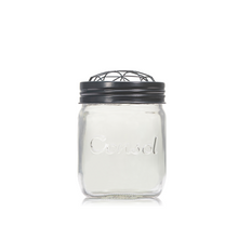 Load image into Gallery viewer, Consol Glass Preserve Jar 500ml with Dark Navy Mesh Lid
