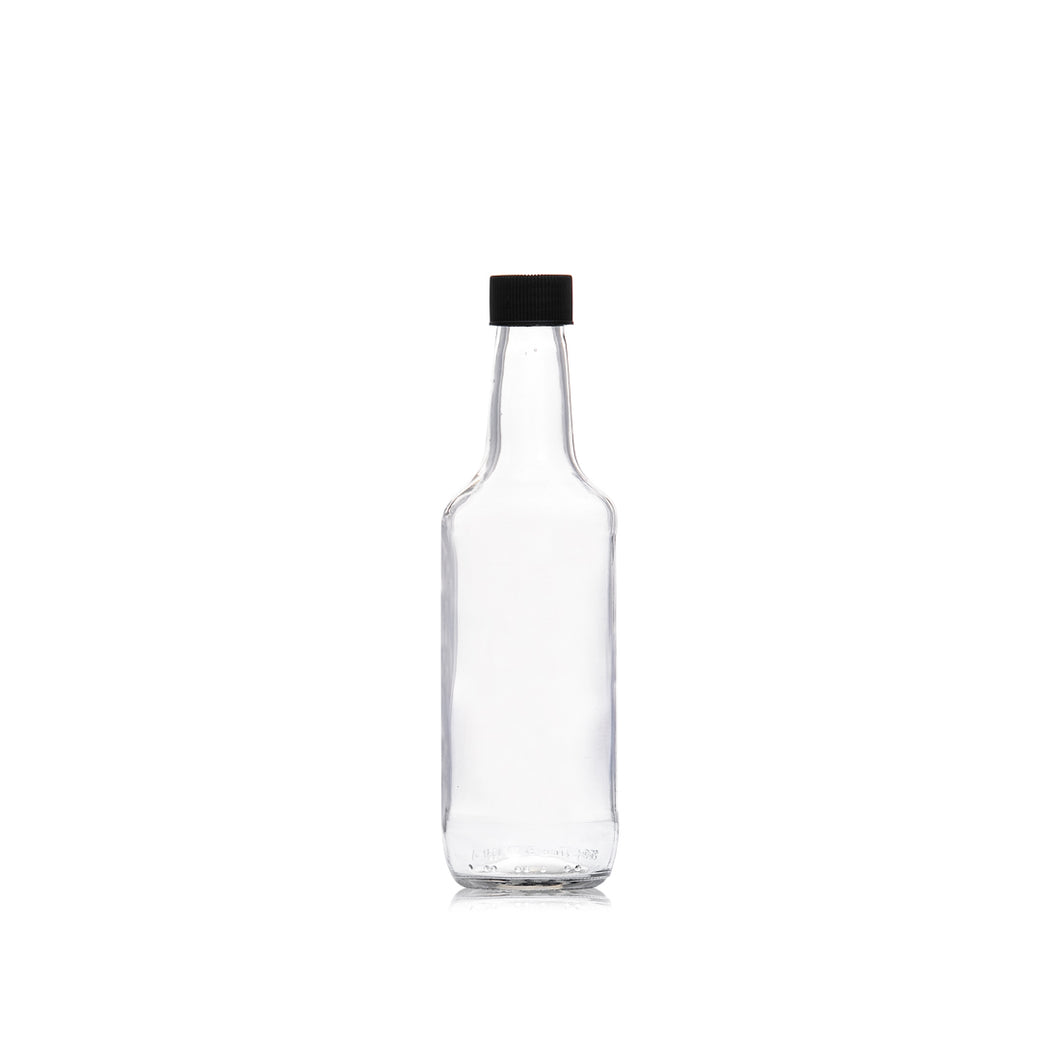 Consol Glass Sauce Bottle 250ml Utility with Black lid (24 Carton Pack)