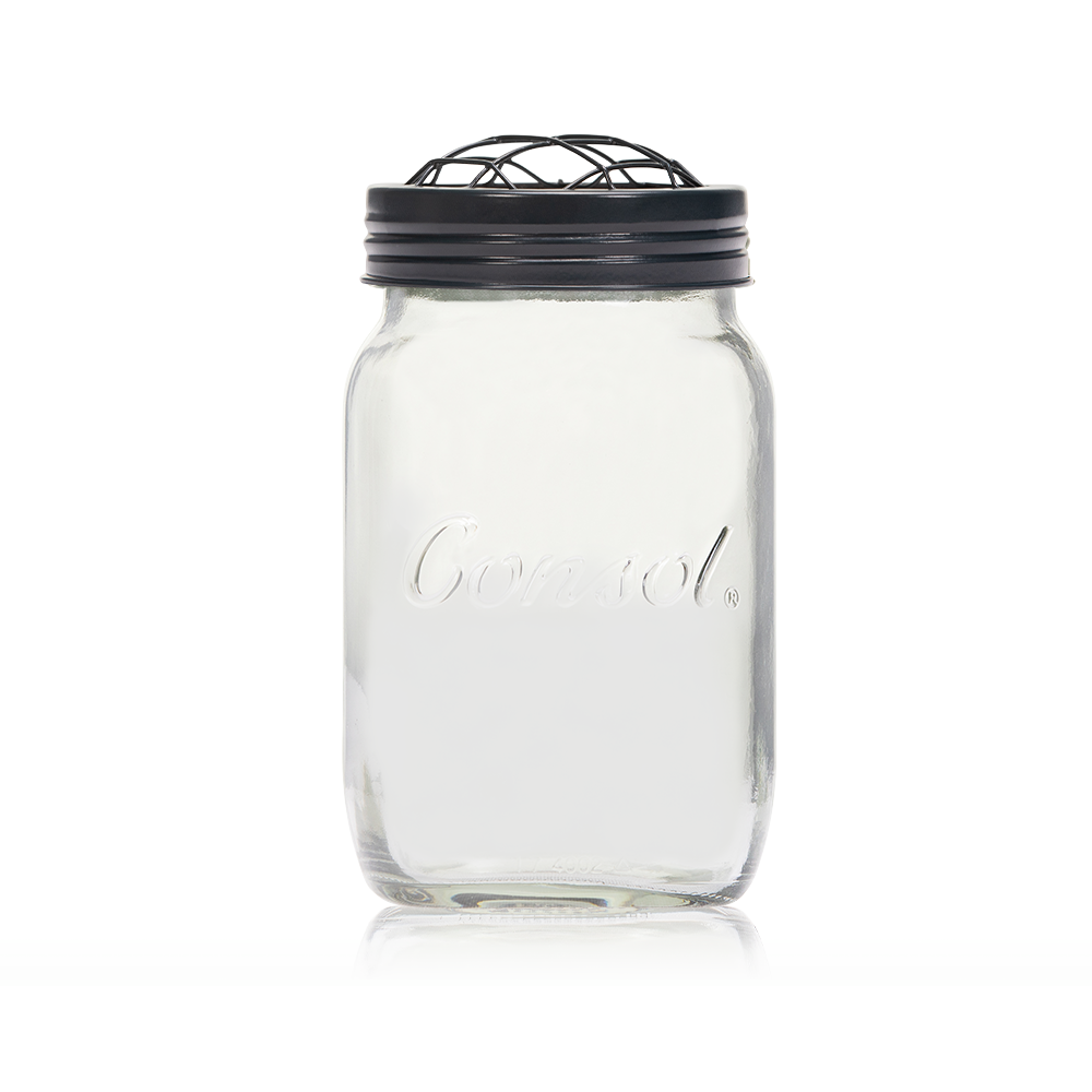 Consol Glass Preserve Jar 1000ml (1L) with Dark Navy Mesh Lid