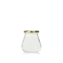 Load image into Gallery viewer, Flower Glass Jar 314ml with Gold lid
