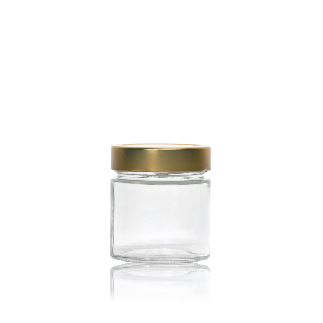 Vaso Ergo Glass Jar 212ml with Gold lid