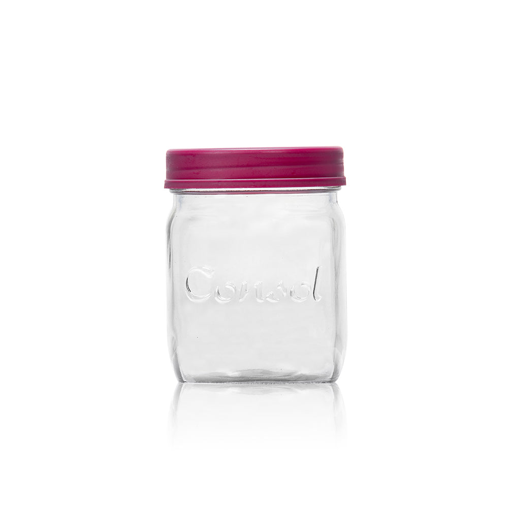 Consol Glass Preserve Jar 500ml with Coloured Lid
