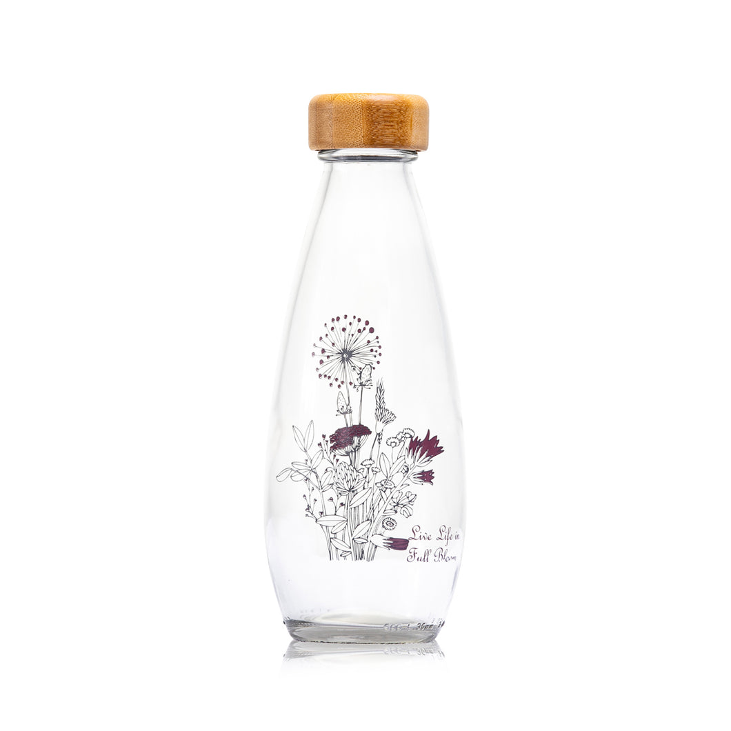 Consol Glass Droplet Flower Sketch Bottle 500ml
